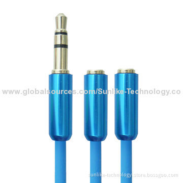 Splitter Cable with 3.5mm Jack, Slim Metal Shell Design
